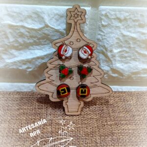 pendientes navidad madera