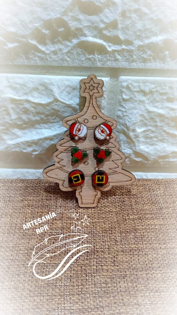 pendientes navidad madera