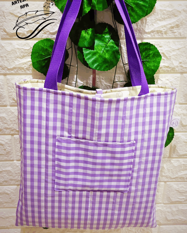 bolso vichy morado