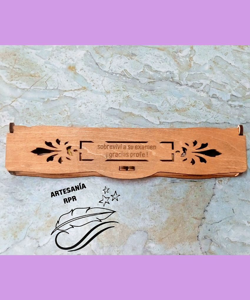 Caja bolígrafo madera para profesores