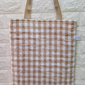 Bolso acolchado vichy marron