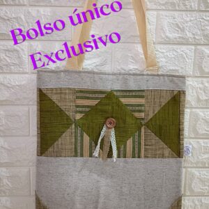 bolso tote patchwork verde