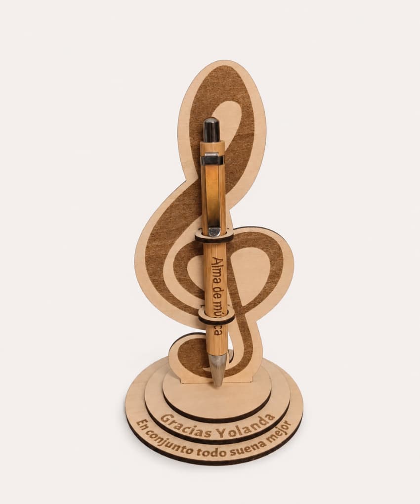 Soporte bolígrafo personalizado de madera